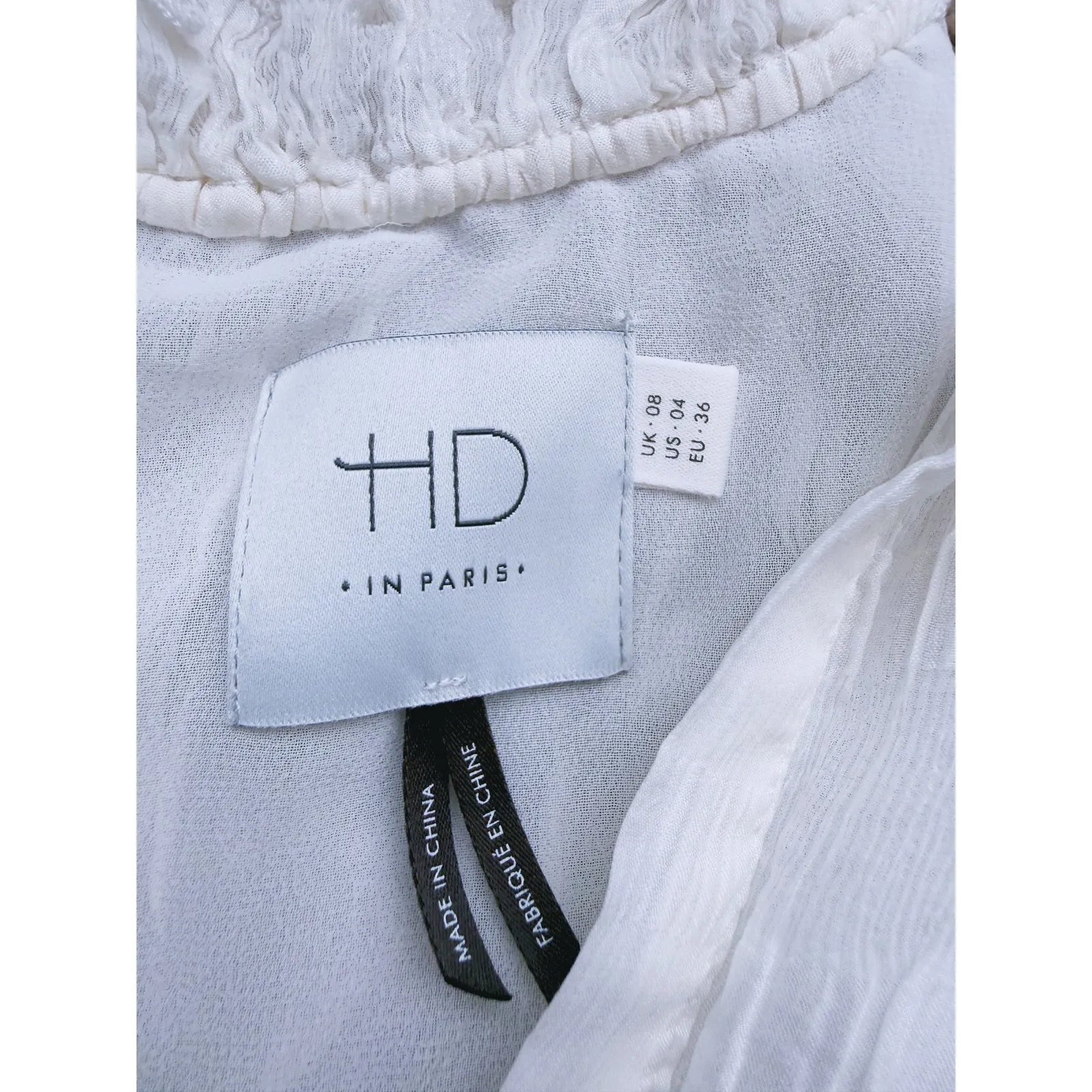 HD In Paris Fairy Ethereal Ruffle Sleeveless Blouse 4 Ivory White Romantic Boho - Image 3