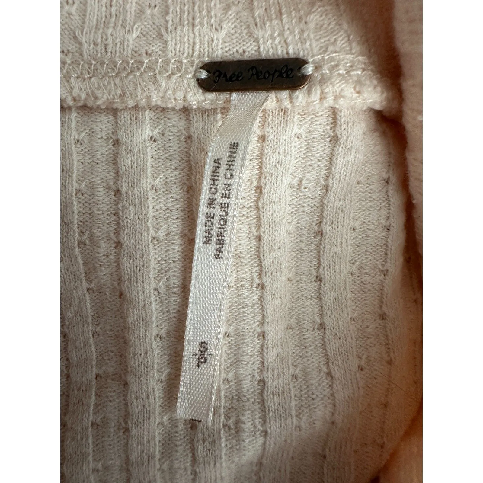 Free People Mixed Up Sweater Cuff Ribbed Thermal Size Small - Image 4