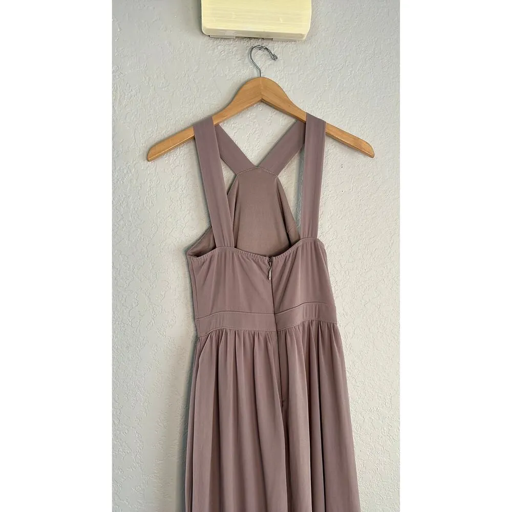 Lulus  Air of Romance Taupe Maxi Dress Small Wedding Bridesmaid Formal Neutral - Image 4