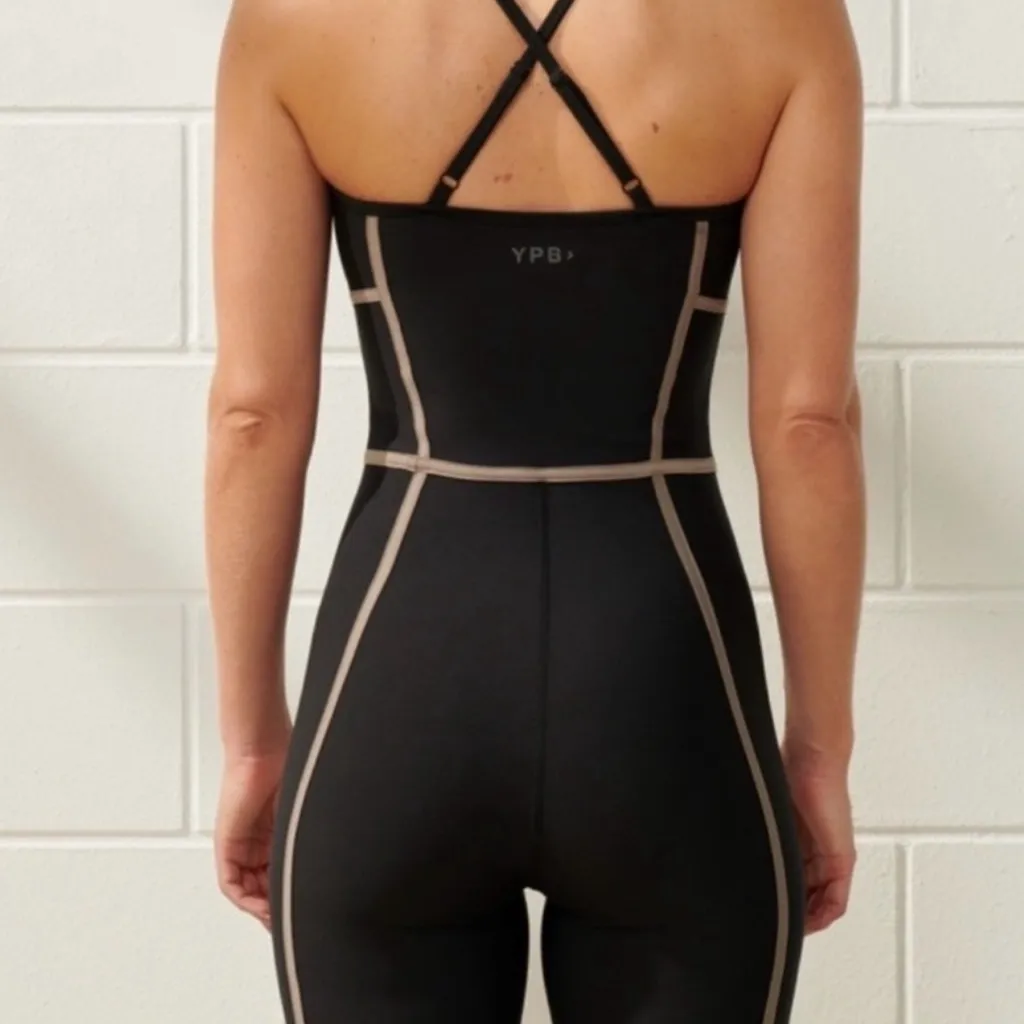 NWT‎ Abercrombie & Fitch YPB SculptLUX Active Onesie Size XXL Black - Image 2