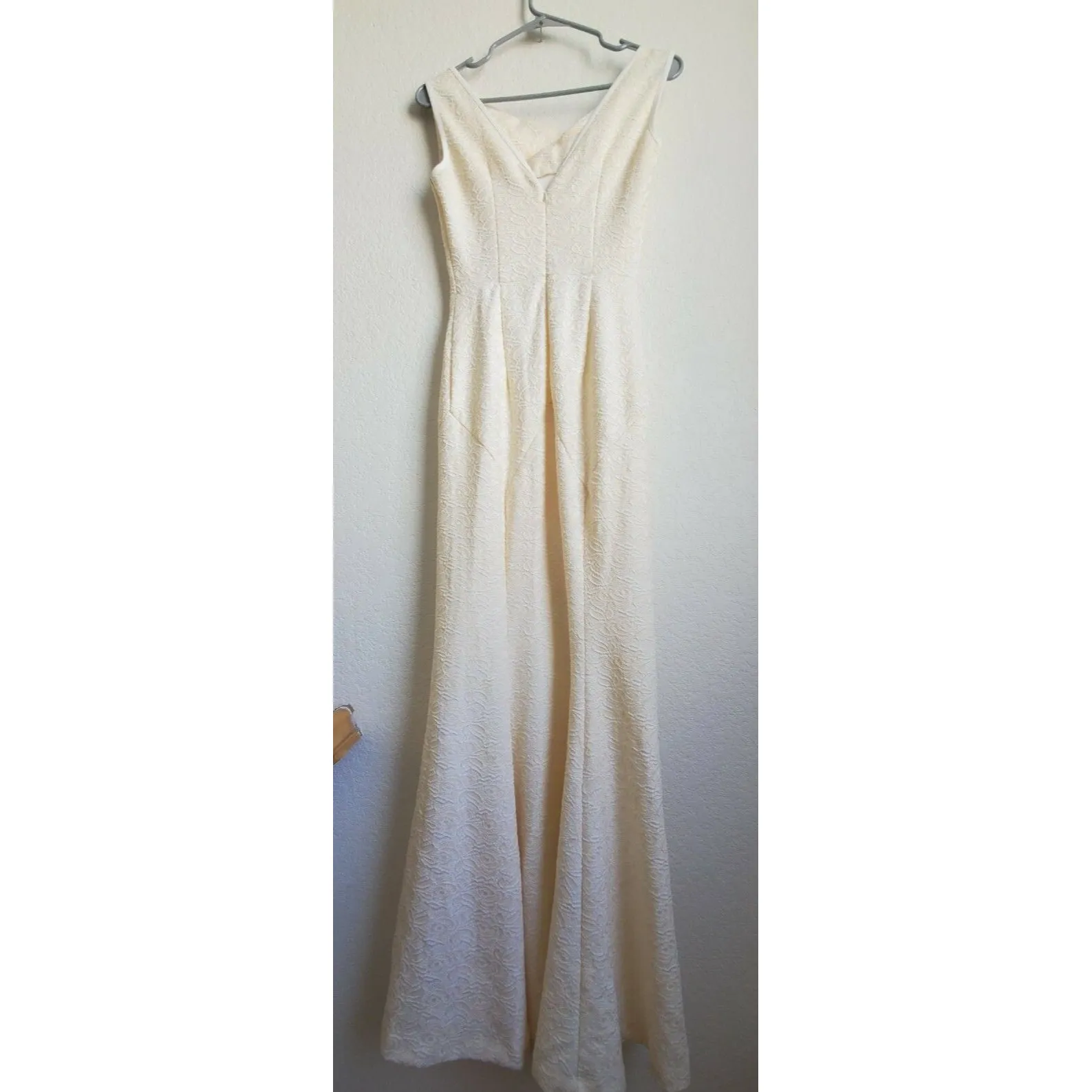 Muxxn Wedding Dress Women Small Fit Flare Cream White Boat Neck Mermaid Prom Size undefined - Image 9