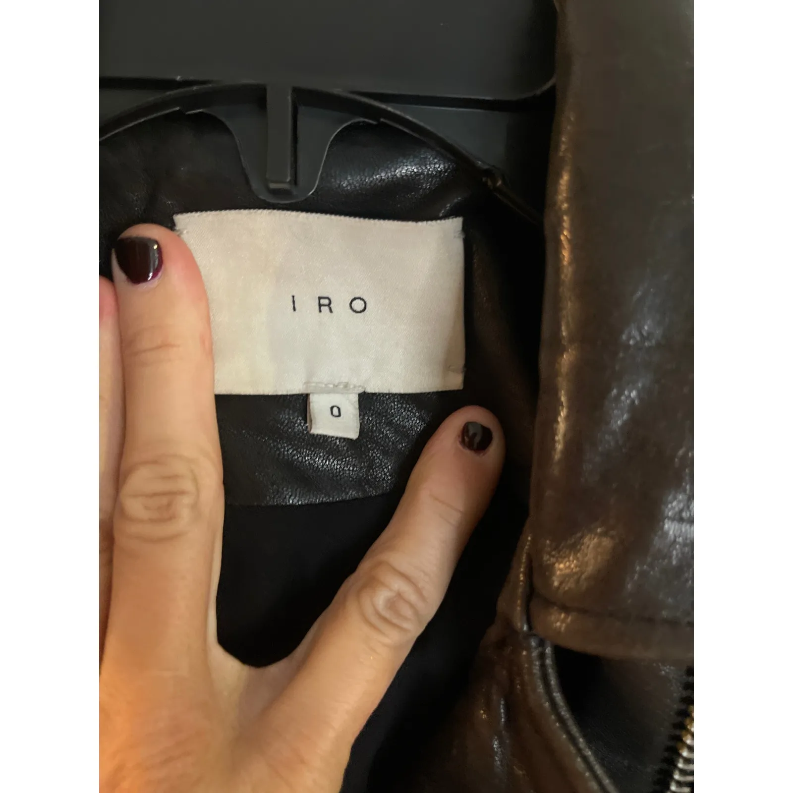 IRO LAMBSKIN LEATHER QUILTED motorcycle jacket size 0/extra small - Image 5