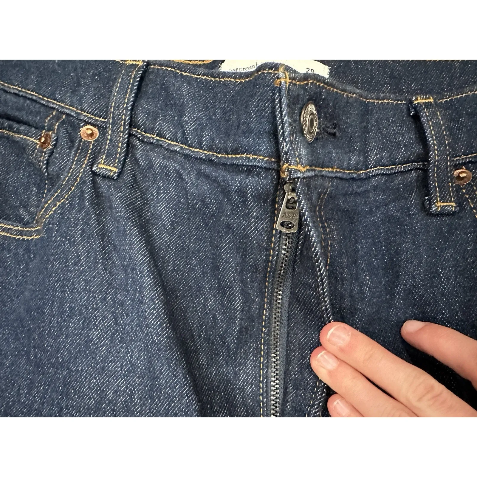 Abercrombie & Fitch The 90's Straight Ultra High Rise Sz 29/ 8R - Image 4