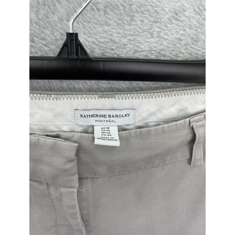 Katherine Barclay Montreal Women's Pants Chino Size 10 Cotton Blend Solid Gray - Image 10