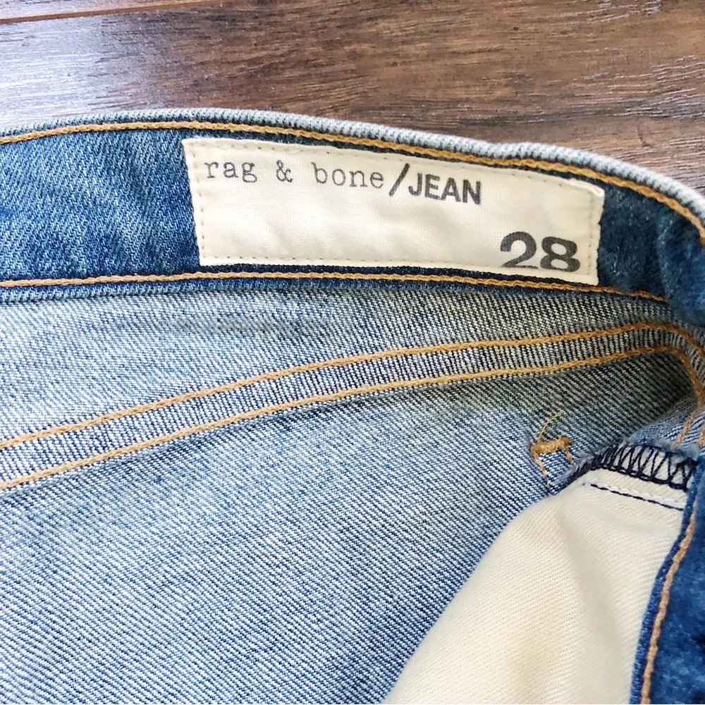 rag & bone • The Skinny Racer Relay jeans stripe slim zipper ankle low rise fade - Image 6