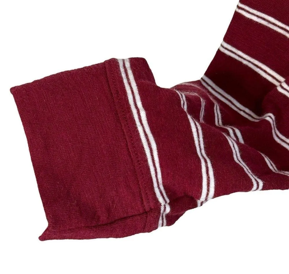 Hollister X-Small Cropped Tee-Shirt Top Striped Crew Neck Long Sleeve Oversized - Image 3