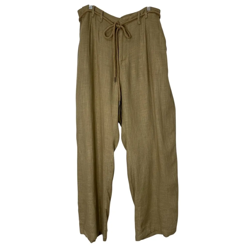 HEARTLOOM Lavina Pants in Moss Large New Womens Loose Linen Trousers - Image 5