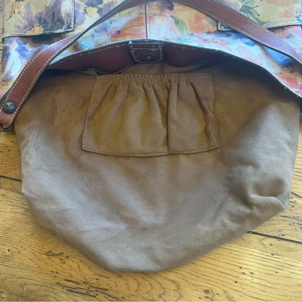 Patricia Nash Large Floral Italian Leather Hobo Shoulder Bag - Image 11