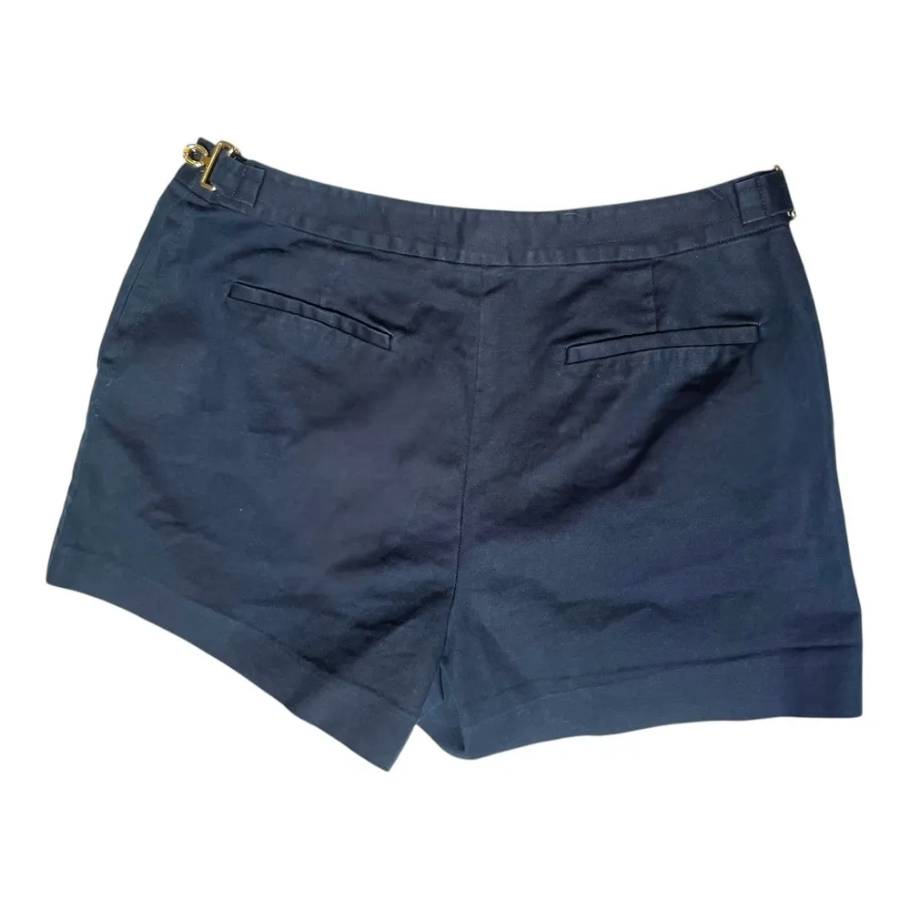 Michael‎ Kors Classic Nautical Navy Blue High Waist Shorts 12 Tailored Luxury - Image 2