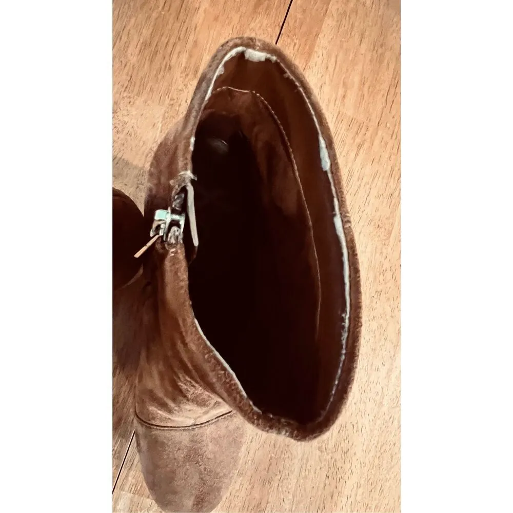 Sam Edelman  Azra Brown Suede Chunk Heel Ankle Boots Size 10 - Image 10