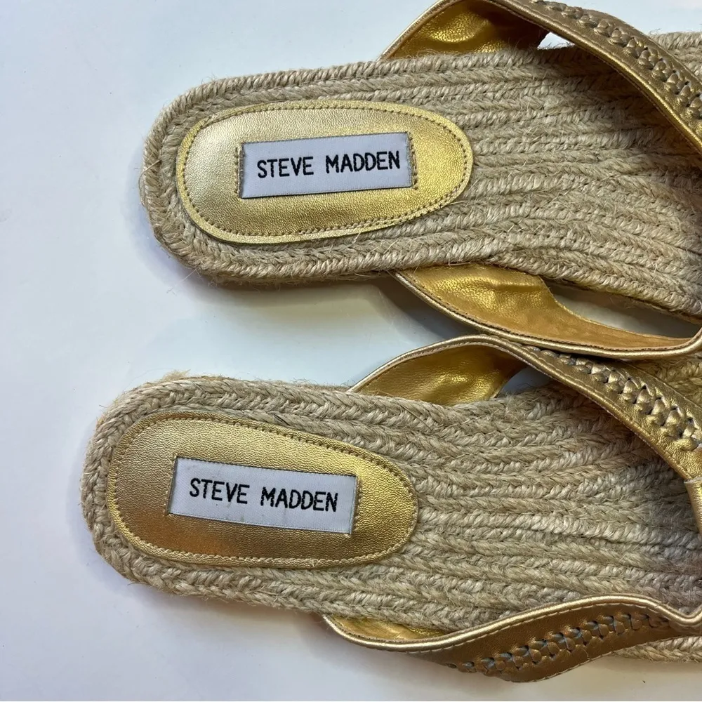 Steve Madden Gold Espadrille Sandals Size 10 - Image 3