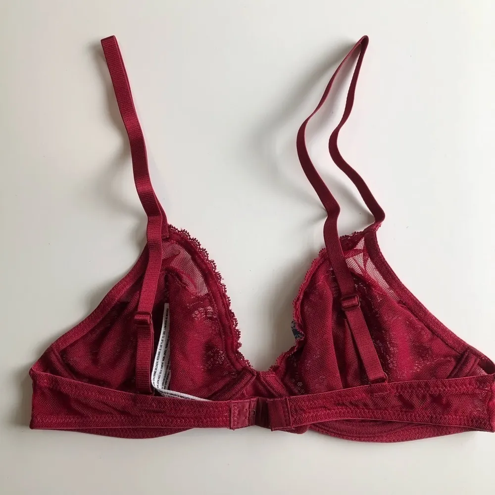 Free People Triangle Bra Underwire Berry Wine 32C - Image 3