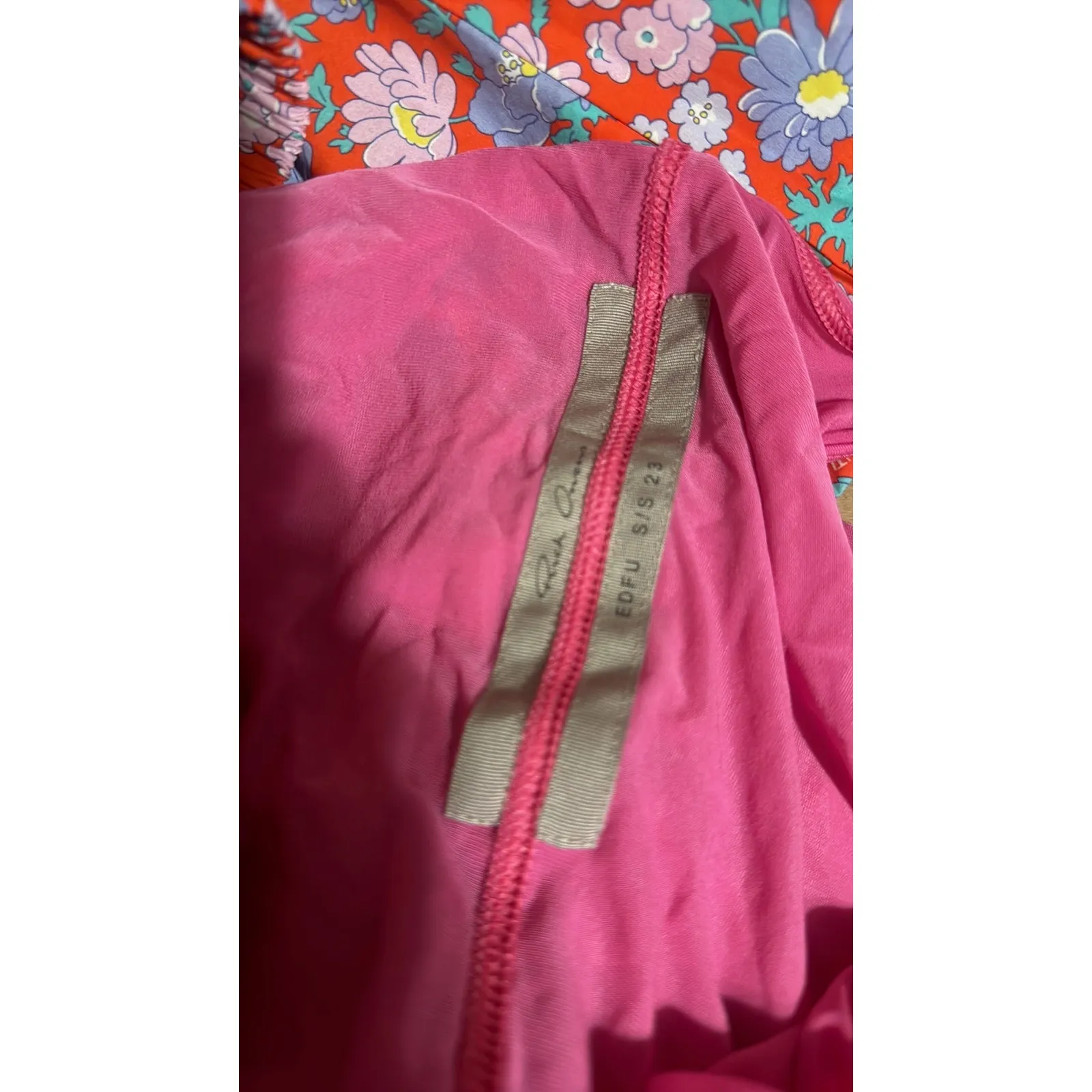 Rick Owens raw cut asymmetric tank top Fushia size 6 Pink - Image 8