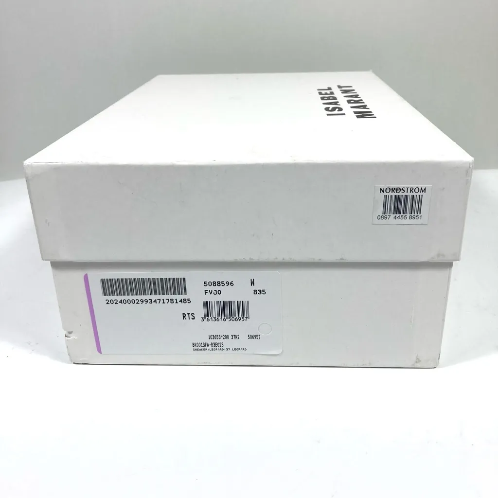 Isabel Marant Beth Low Top Sneaker White Leopard EU 37 NEW - Image 5