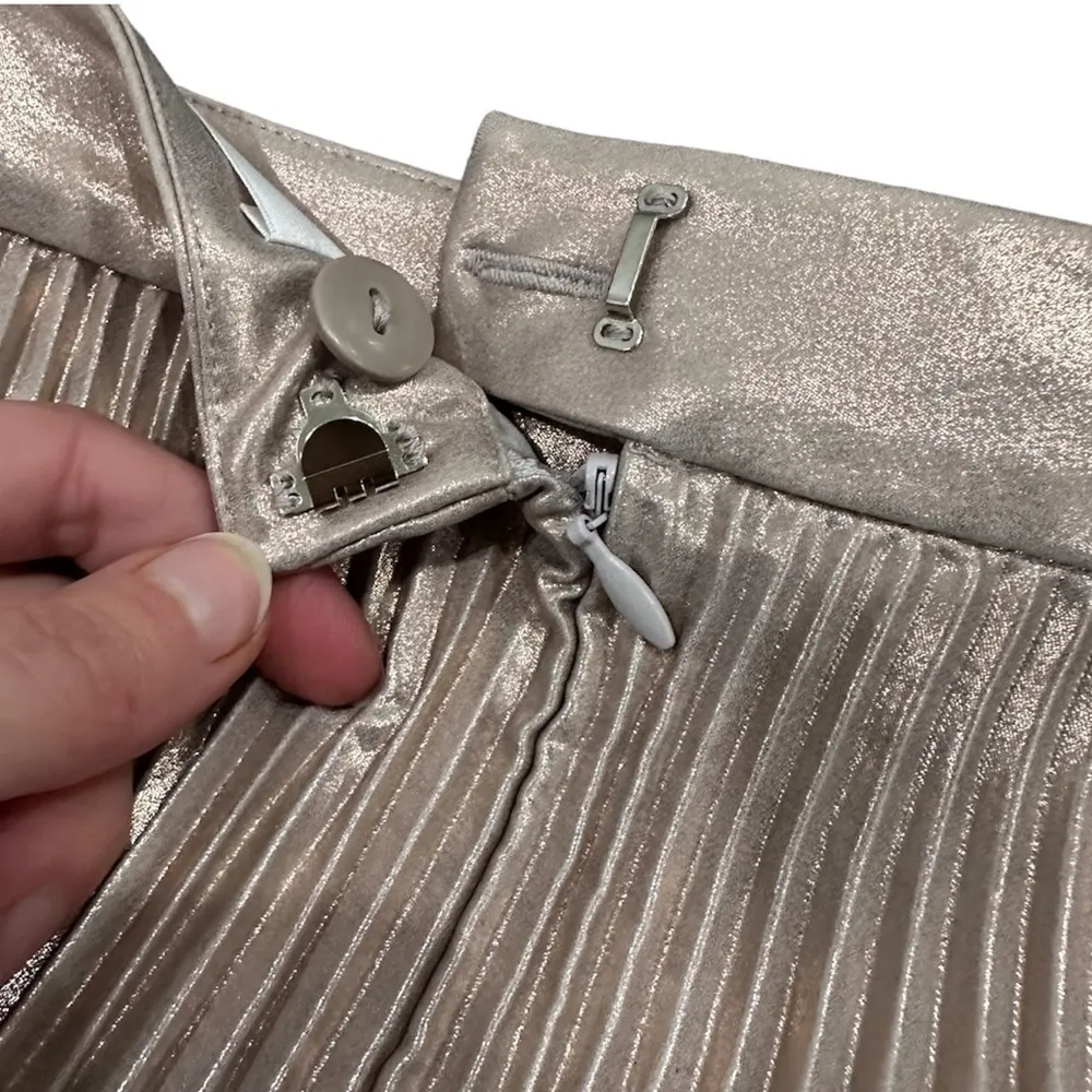 Bobby rose gold pleated midi skirt - Image 9