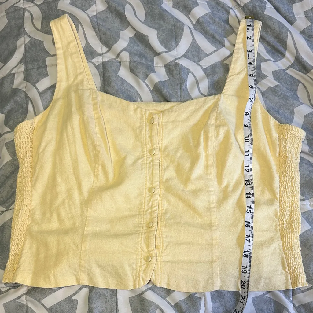 Old Navy Button-Front Linen-Blend Vest Sweet Butter Yellow Matching Set Piece - Image 5