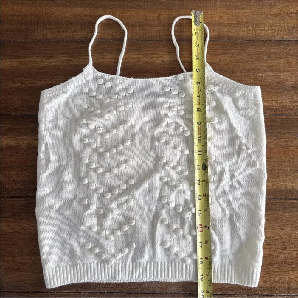 Andree by the Unit Small Ivory Spagetti Strap Tank Sweater Knit - Image 8