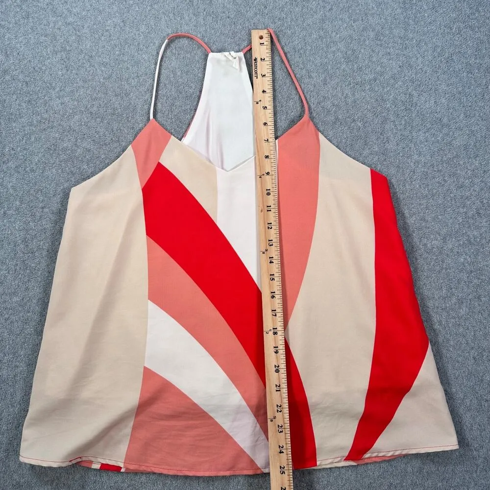 Tyche Colorblock Blouse Women's Medium Pink/Red Spaghetti Strap V-Neck Top - Image 3