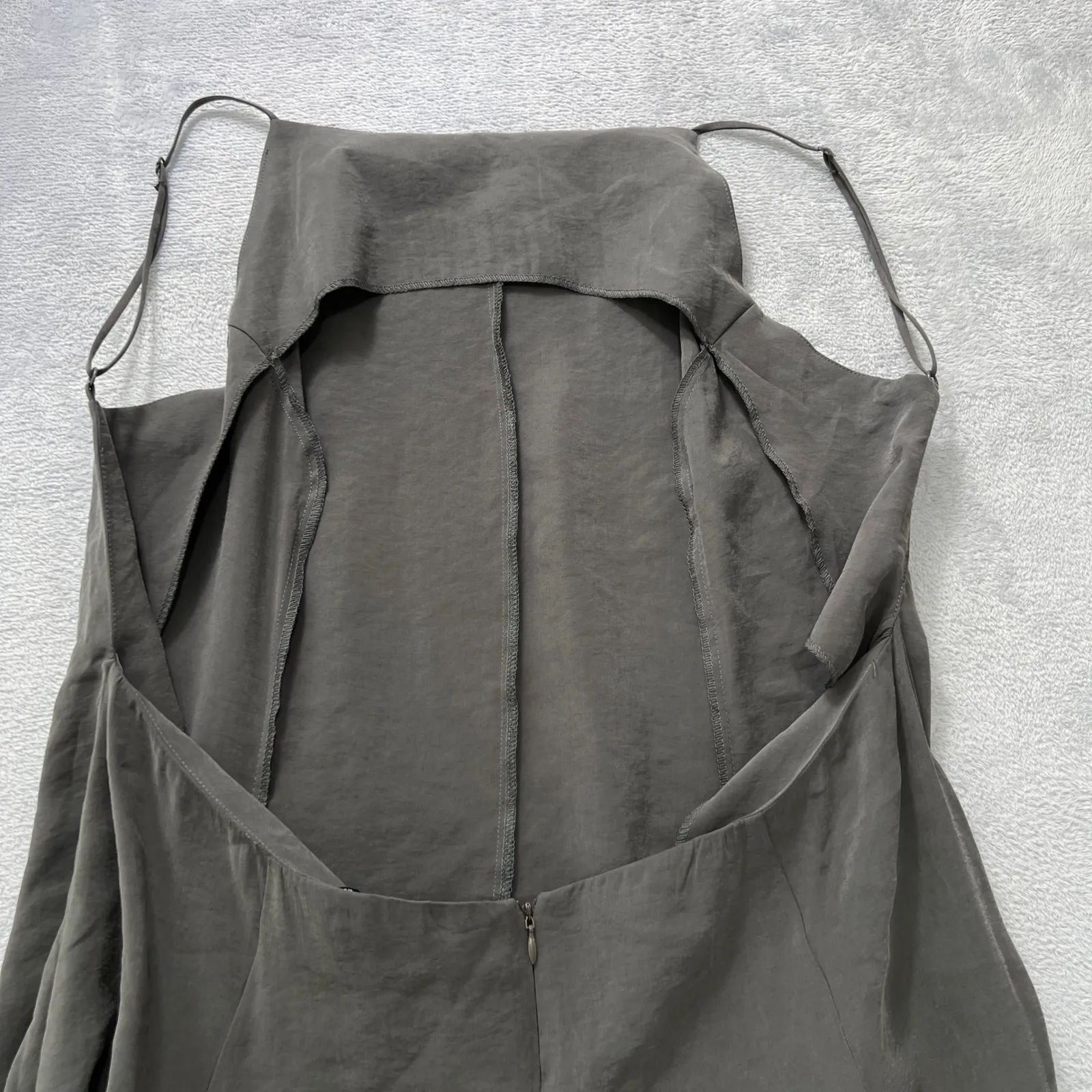 ASOS DESIGN Gray Maxi Dress Womens 14 Sleeveless Open Back Casual Party Cocktail - Image 7