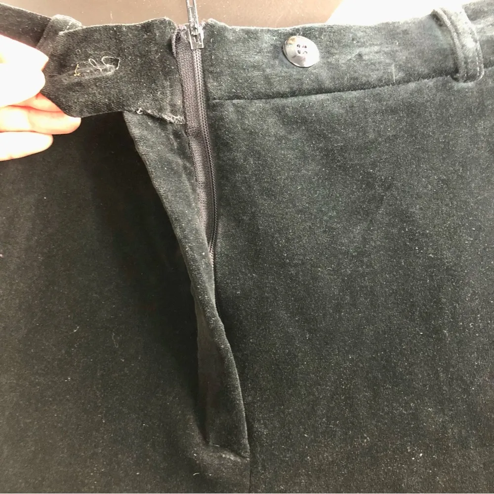 Vintage 80s 90s Escada Crushed Velvet Riding Pants Stirrup Gold Zippers size S Black - Image 8