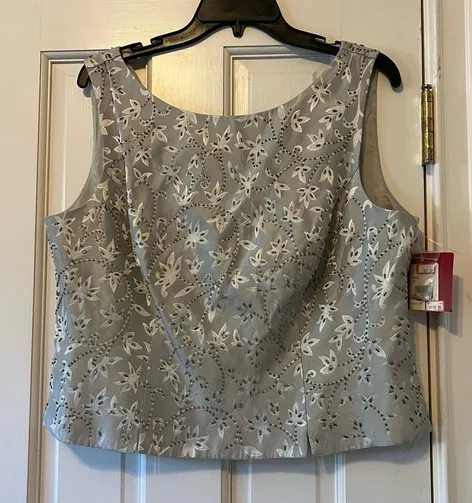 Vintage NWT JS Collection Silk Beaded Embroidered Sleeveless Blouse Size 16 - Image 1