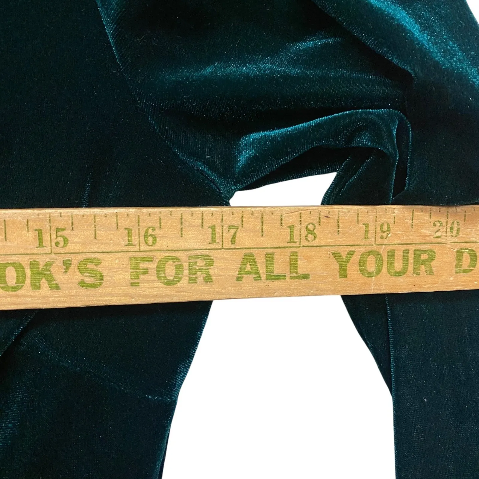 Bardot VNeck Emerald Green Velvet Long Sleeve Sz 6 Midi Dress Evening Cocktail - Image 5