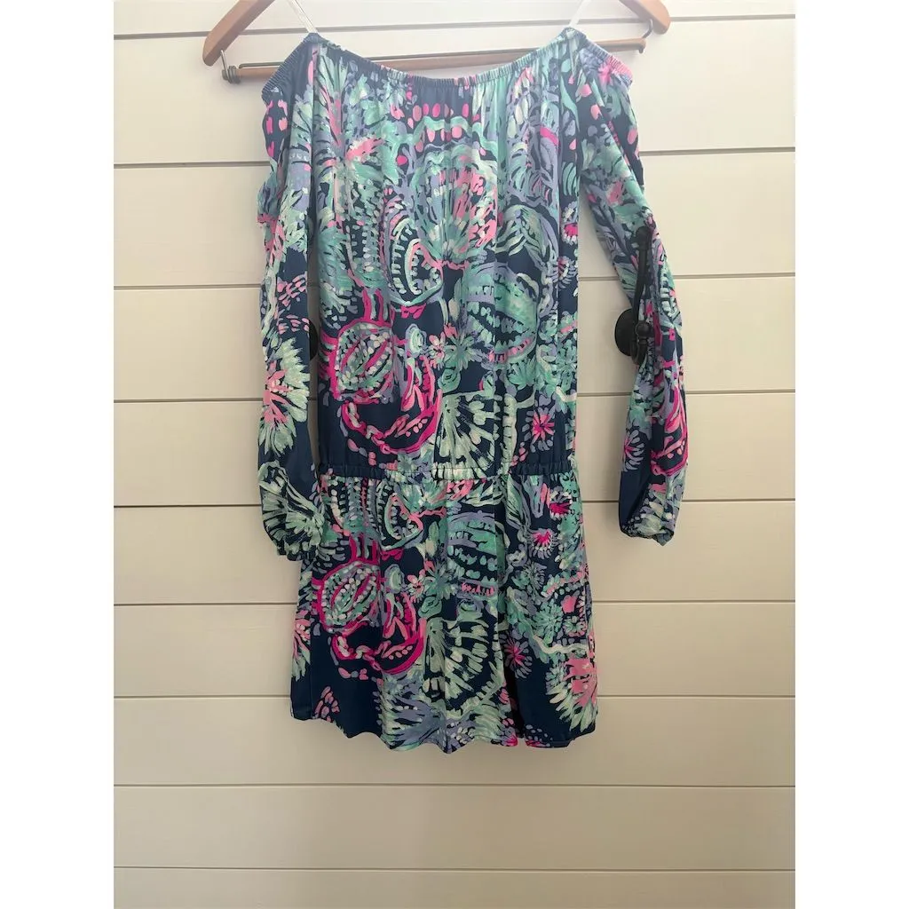 Lilly Pulitzer Women's Floral Off Shoulder Romper Dress‎ 2XS Multicolor - Image 5