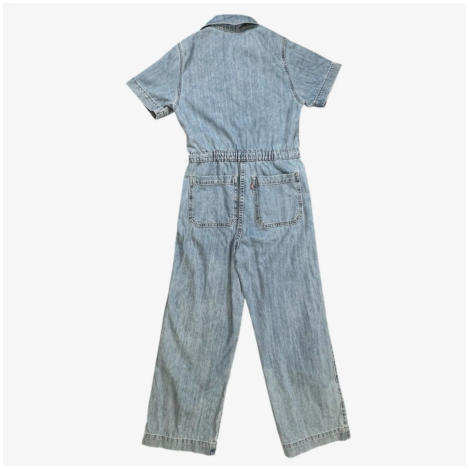 Levi's Short Sleeve Heritage Jumpsuit boilersuit  xs cropped leg light wash - Image 2
