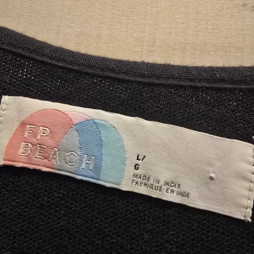 {L} Free People Beach Black Maxi Dress Bell Sleeve Gauze - Image 8