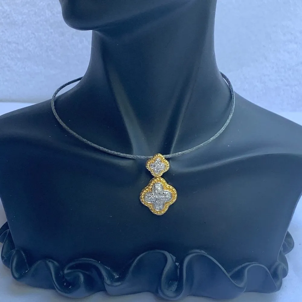 Women's Small Silver Cross Pendant, Vermeil, Beautiful Accented Jewelry - Image 2