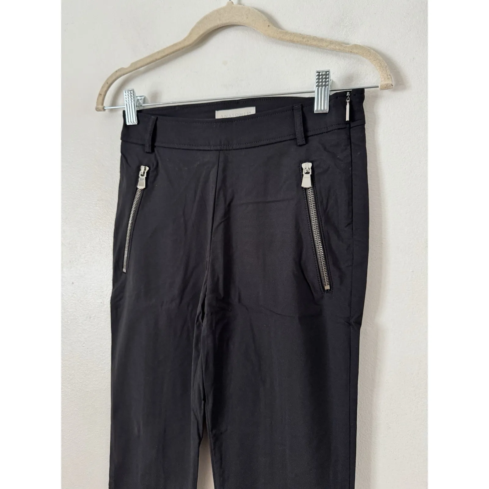 NWT Anatomie Marisa Curvy High Rise Moto Zipper Travel Pants Size XS Black - Image 6