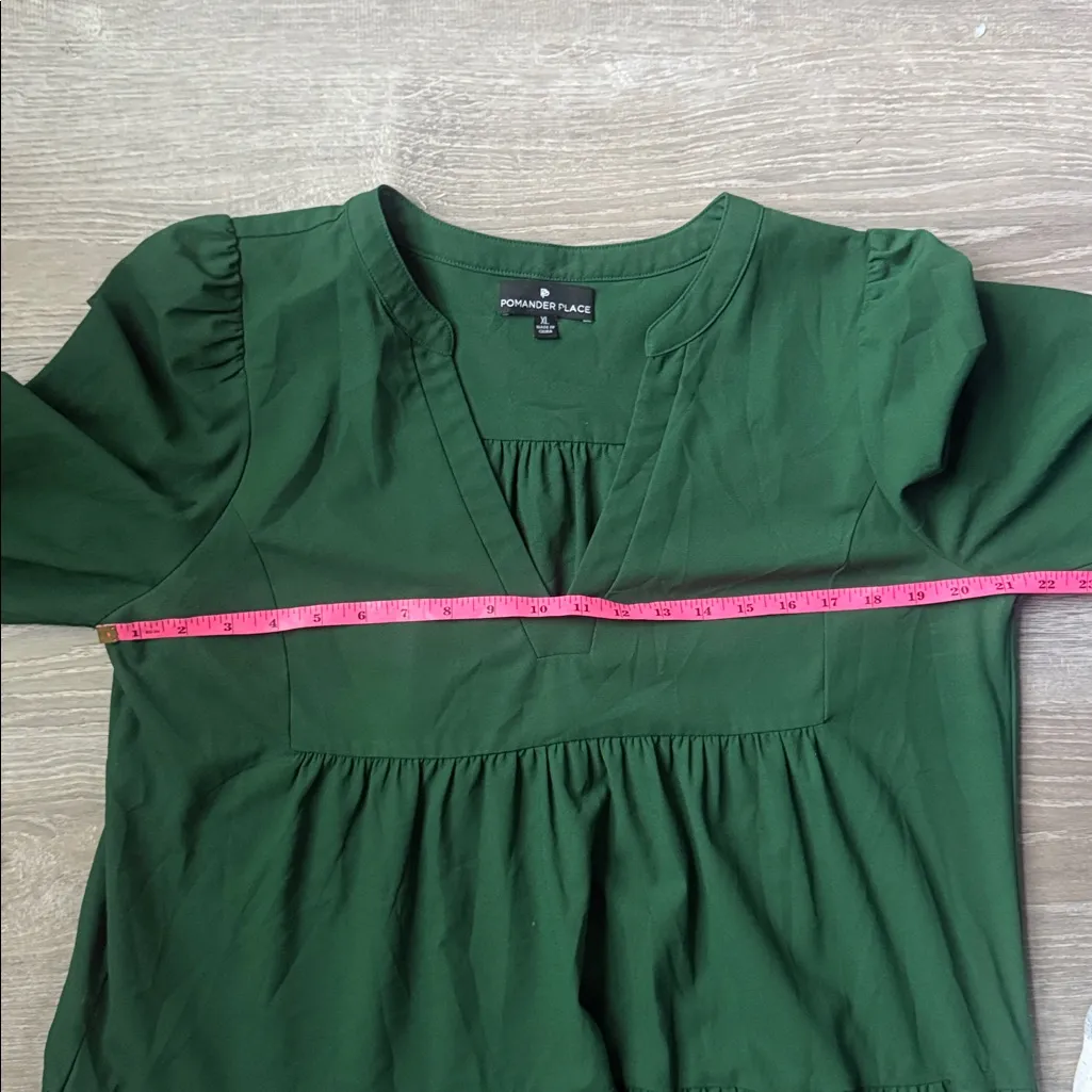 TUCKERNUCK POMANDER PLACE Hunter Green Crepe Kenzo Dress - Image 10