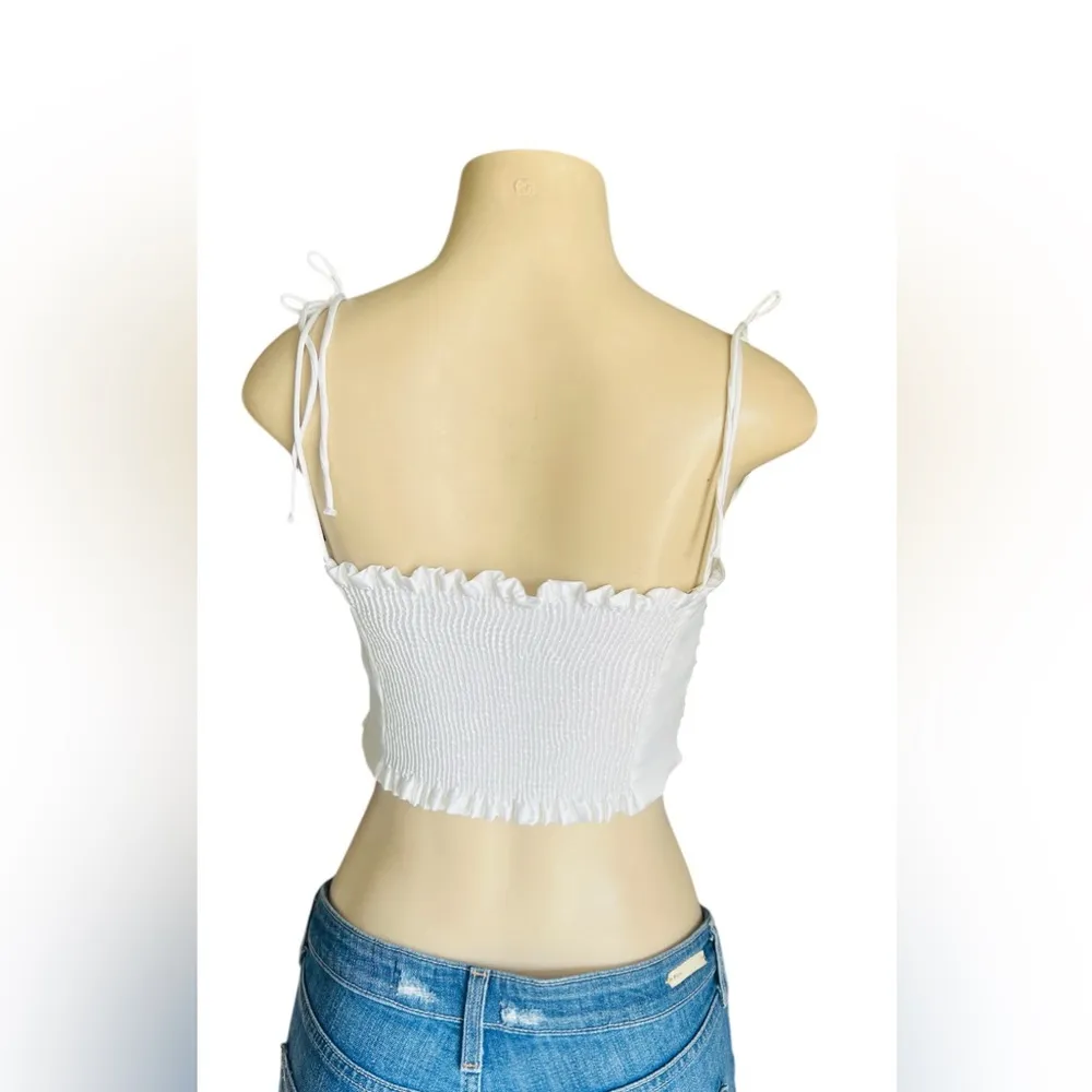 Zara Satin  Effect cropped Top with Tie shoulders - Image 16