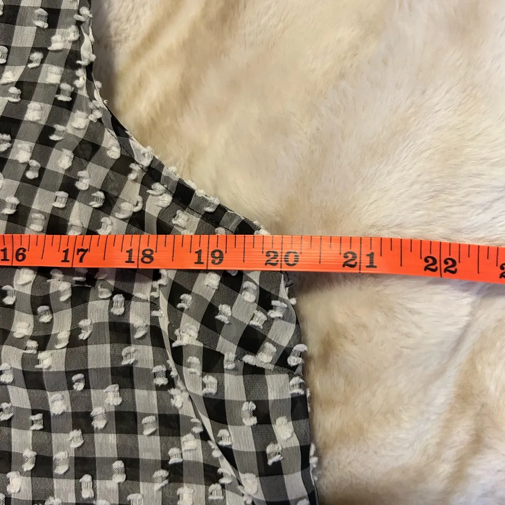 Anthropologie Maeve Black and White Gingham Blouse - Image 6