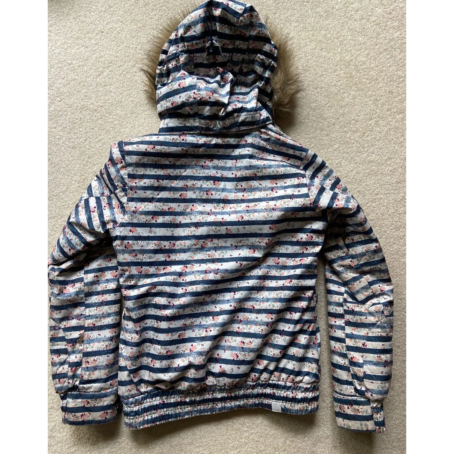 ROXY Torah Bright liberty XS jacket stripe floral Hood - Image 2