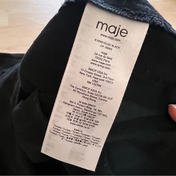 MAJE Black Waist Tie‎ Reveuse Tunic Dress Women’s Size 2 - Image 9