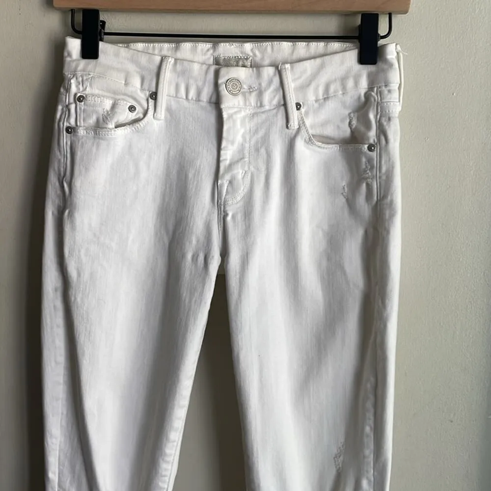 Mother Looker Ankle Fray Jeans Little Miss Innocent White Size 25 - Image 4