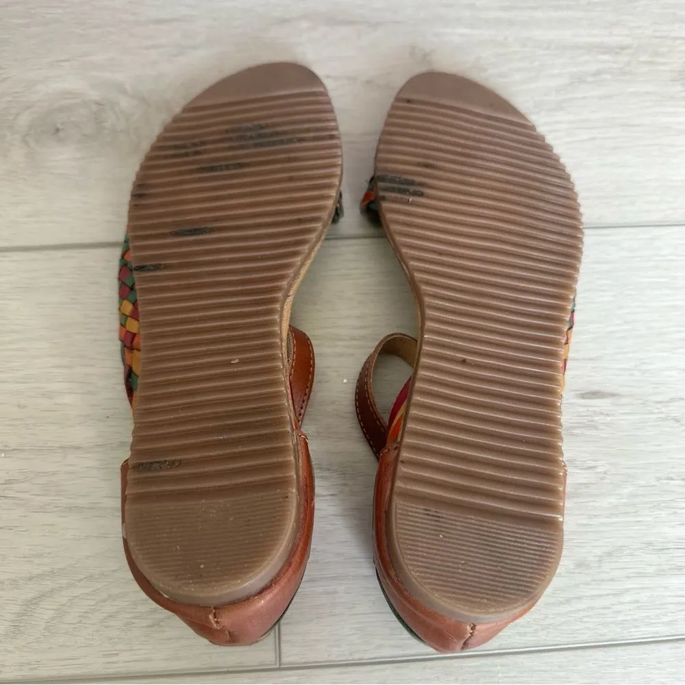 Calza Hortegas Mexican Huarache Sandals Handwoven Aztec Southwestern Leather 7 - Image 6