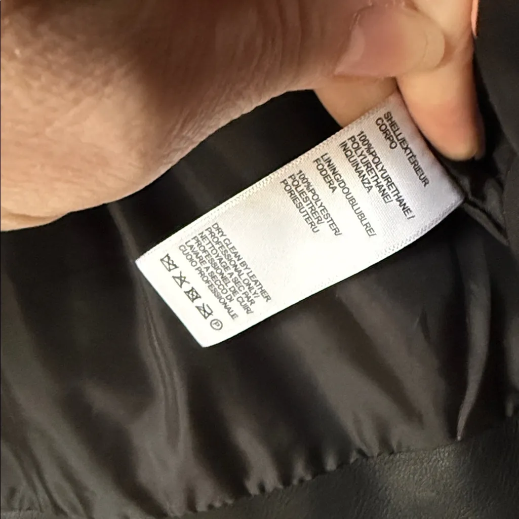 Rebecca Minkoff Faux Leather Moto Jacket Large - Image 3