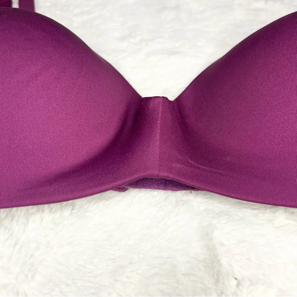Maidenform Burgundy Purple Smooth Finish Push Up Shaping Support Bra Size 36DD - Image 7