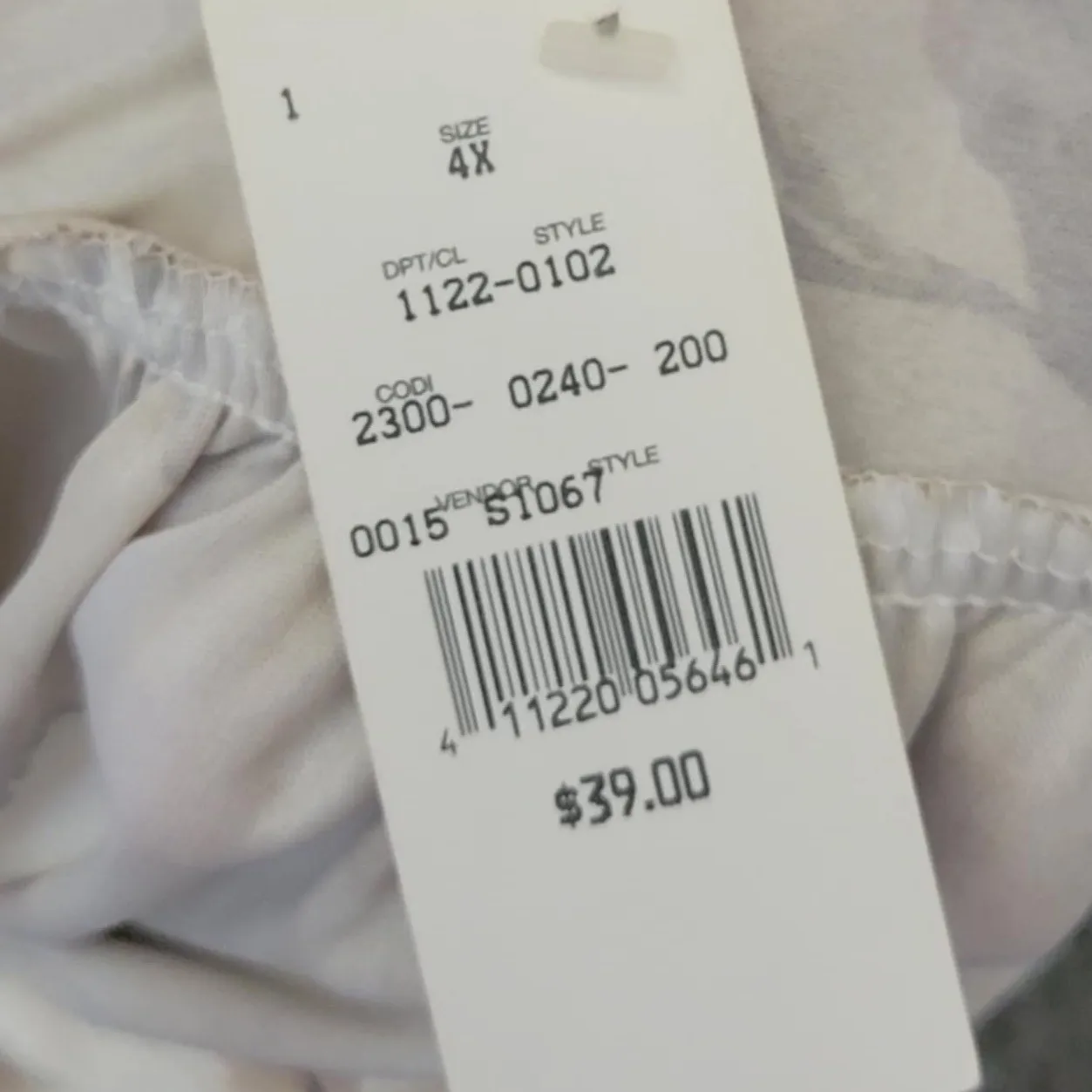 Floral Tunic Top 4X Blouse Long Sleeve Collared Neutral Colors‎ Oversized - Image 4