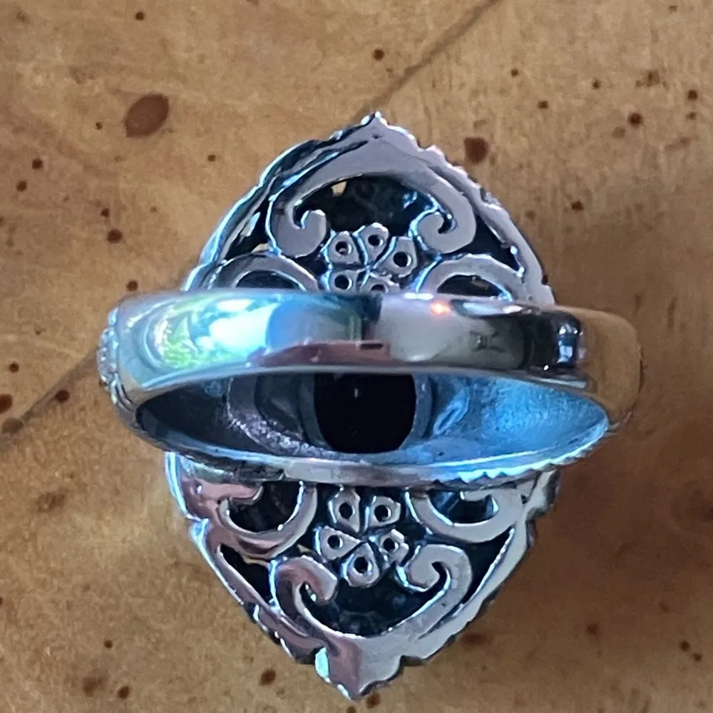 Moroccan Amethyst Sterling Silver Artistic Dragonfly Ring Size 9 - Image 5