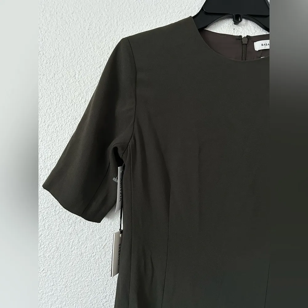 Aritzia Babaton Exalt Slit Midi Dress in olive green sz 4 nwt - Image 5