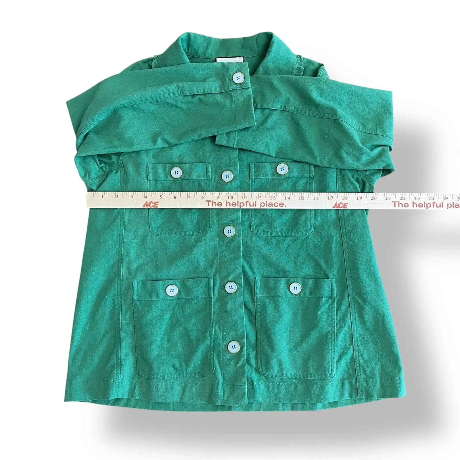 Tuckernuck‎ Baldwin Linen Cotton Jacket Womens Size S in Palm Green - Image 4