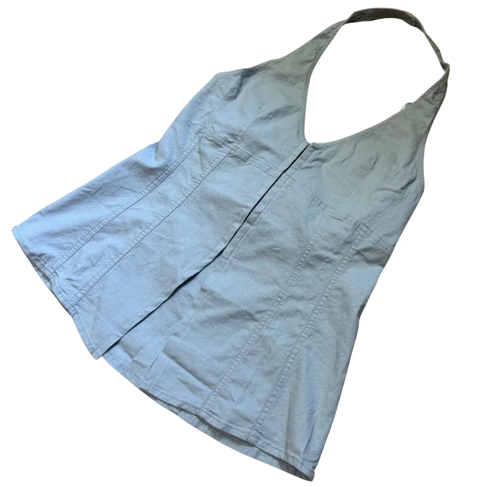 URBAN OUTFITTERS Sari Halter Vest Denim Chambray Top Ashleigh Blue NWT Medium - Image 3