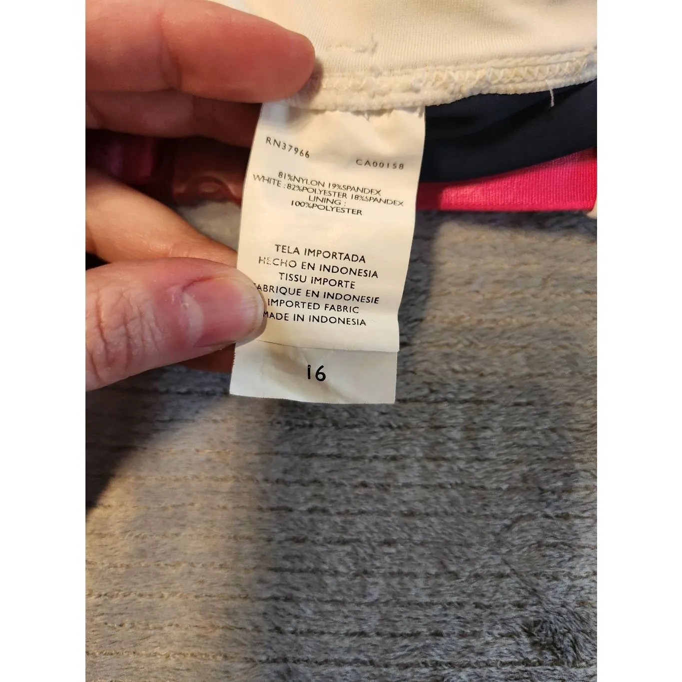 Vintage Navy White Pink Nike Women’s 16 Swim Bikini Bottom Skirted - Image 5