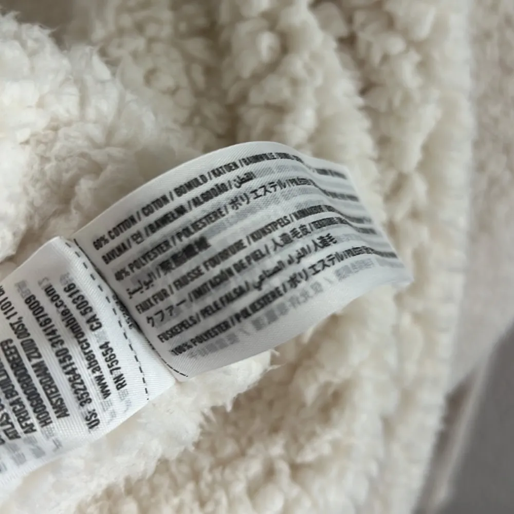 Hollister Sherpa Open Front Cream Neutral Sweater Lounge Cozy Comfort Large - Image 6