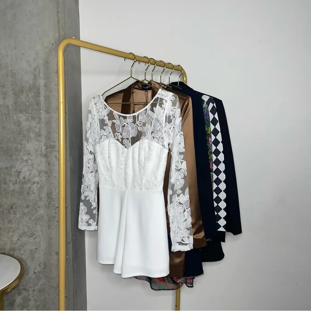 Lulus White Write Your Own Romance White Embroidered Long Sleeve Romper - Image 7