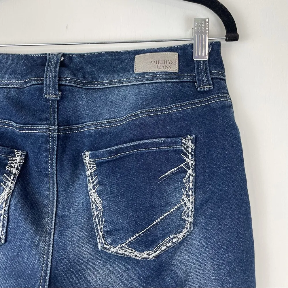 Amethyst Jeans  Dark Wash Boot Cut Raw Hem - Image 9