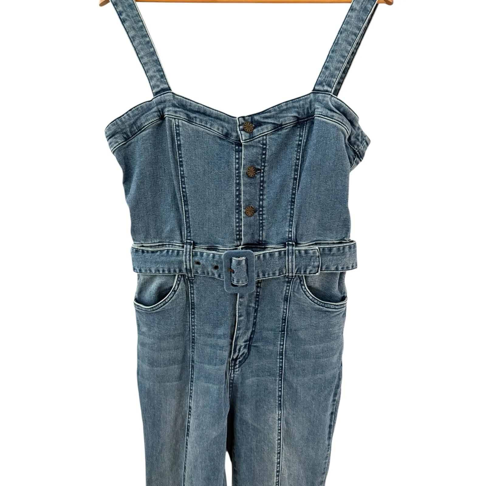 Show Me Your Mumu Acacia Denim Jumpsuit Freshwater Size Large‎ - Image 6